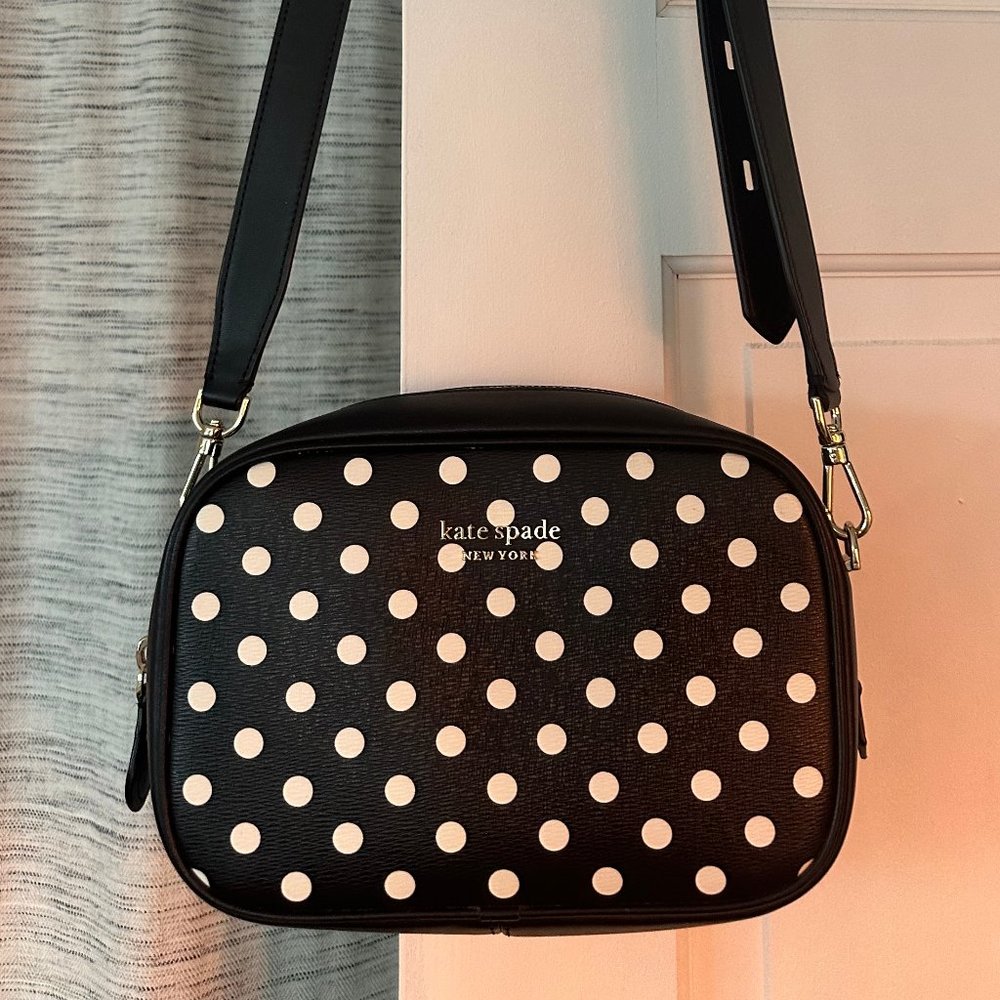 Kate Spade Black and White polka dot crossbody bag
